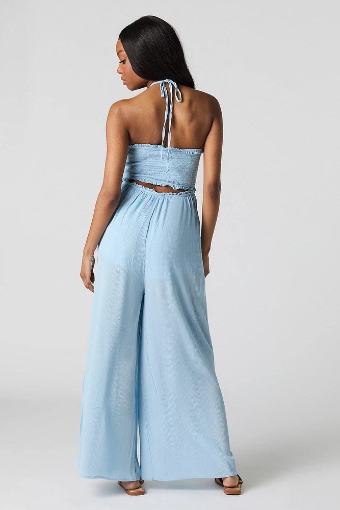 Halter Neck Wide Leg Jumpsuit