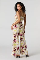 Floral Strapless Wide Leg Jumpsuit