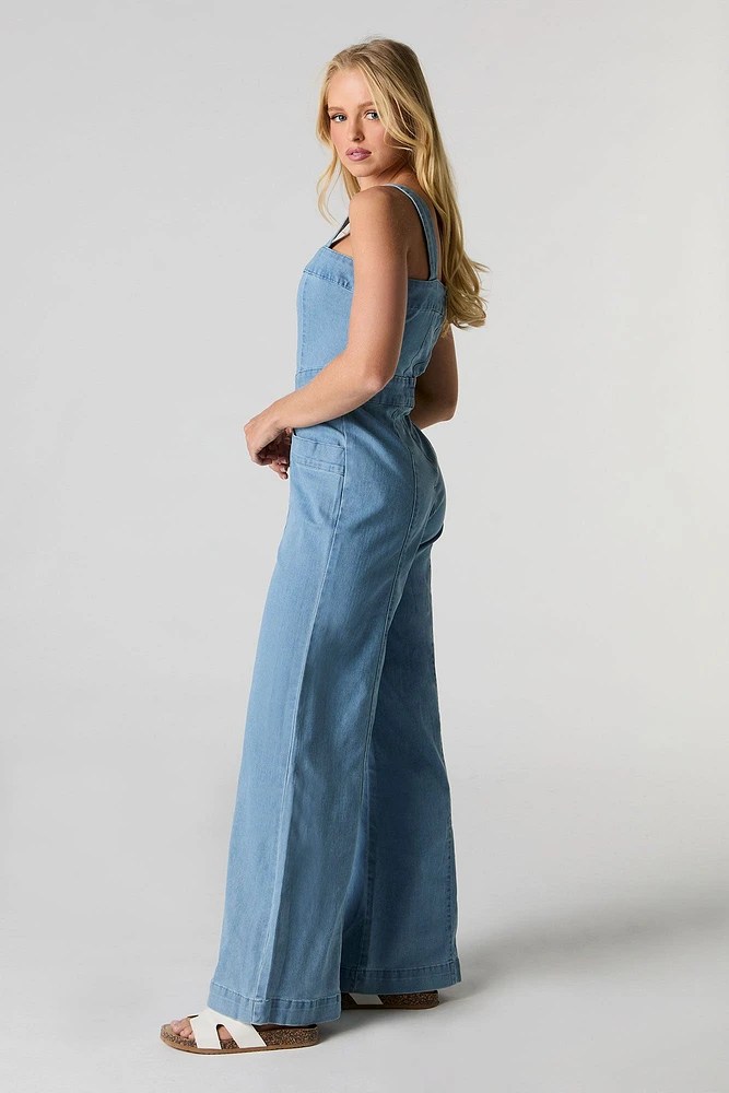 Denim Wide Leg Jumpsuit