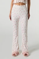 Pantalon de pyjama en tricot pointelle fleuri