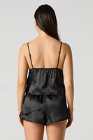 Satin Flyaway Cami & Short 2 Piece Pajama Set