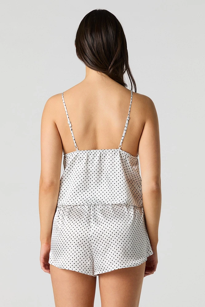 Ensemble pyjama avec camisole en satin et short