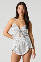 Ensemble pyjama avec camisole en satin et short