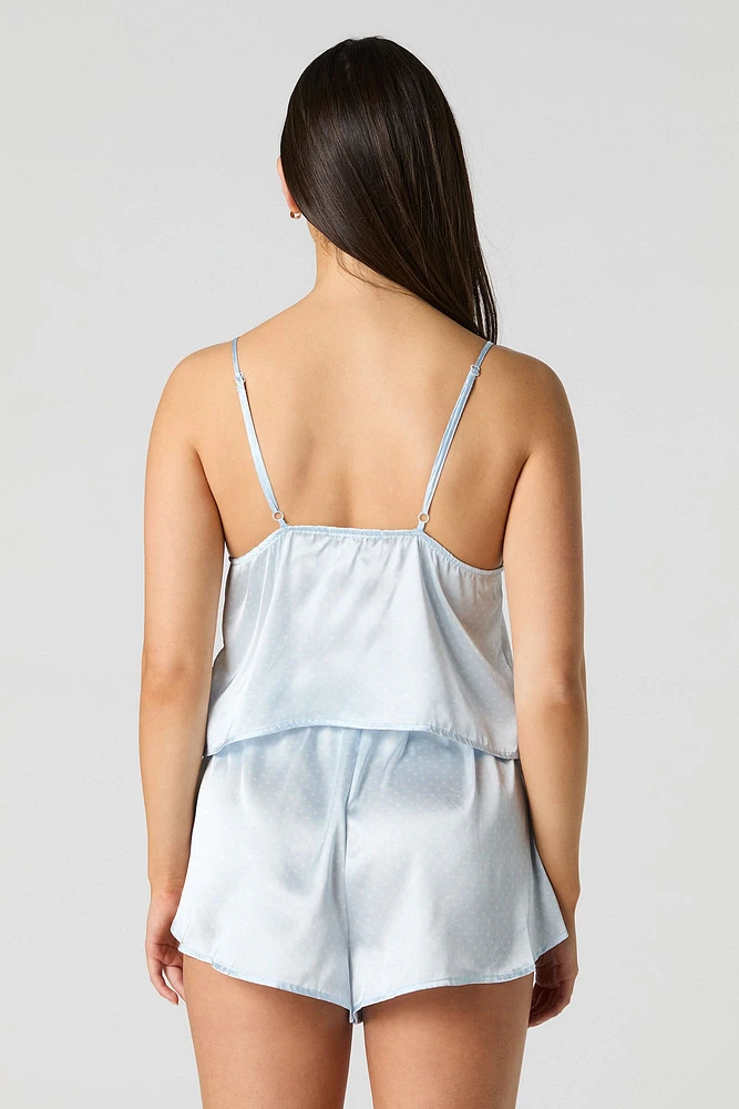 Satin Flyaway Cami & Short 2 Piece Pajama Set