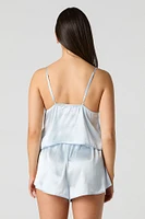 Satin Flyaway Cami & Short 2 Piece Pajama Set