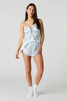 Satin Flyaway Cami & Short 2 Piece Pajama Set