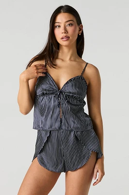 Ensemble pyjama avec camisole en satin et short