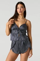 Ensemble pyjama avec camisole en satin et short