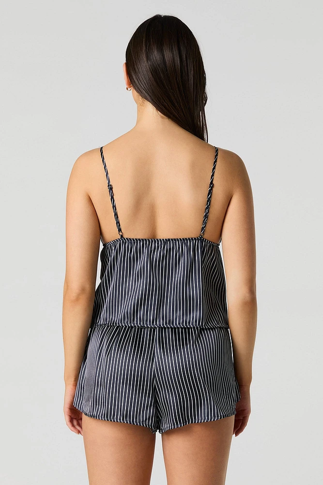 Ensemble pyjama avec camisole en satin et short