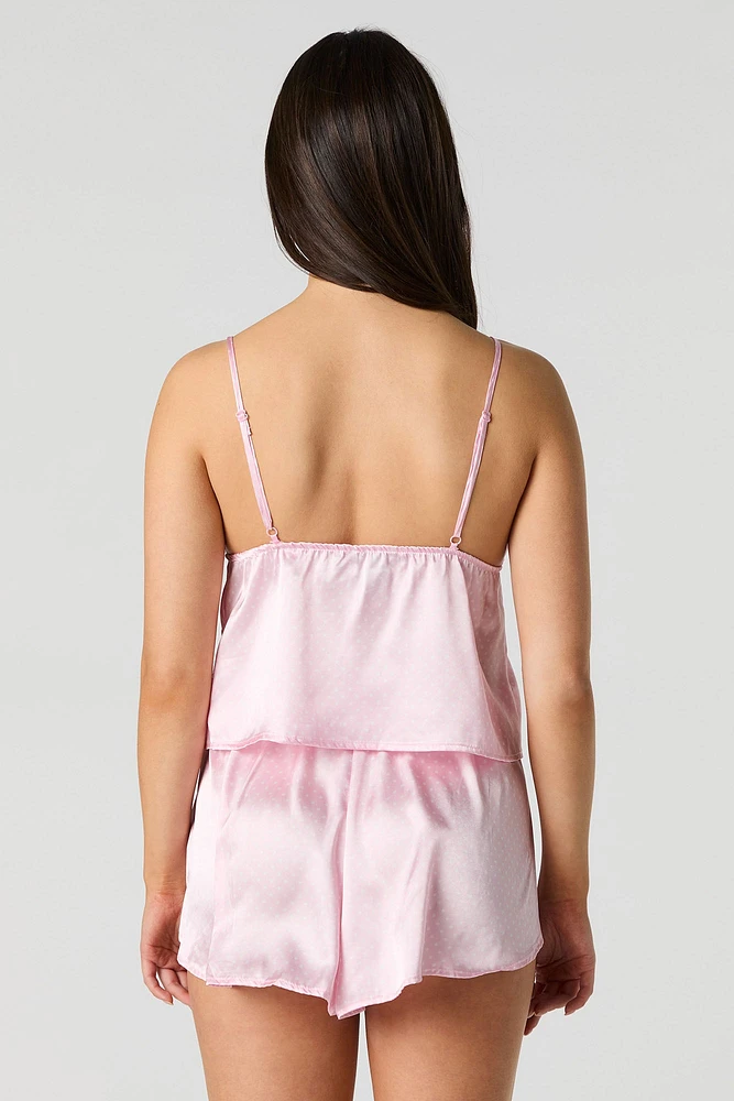 Ensemble pyjama avec camisole en satin et short