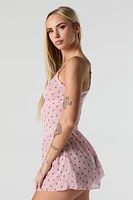 Robe de nuit en filet imprimé