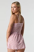 Printed Mesh Lingerie Pajama Dress