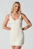 Minirobe-chandail Bodycon à col en V