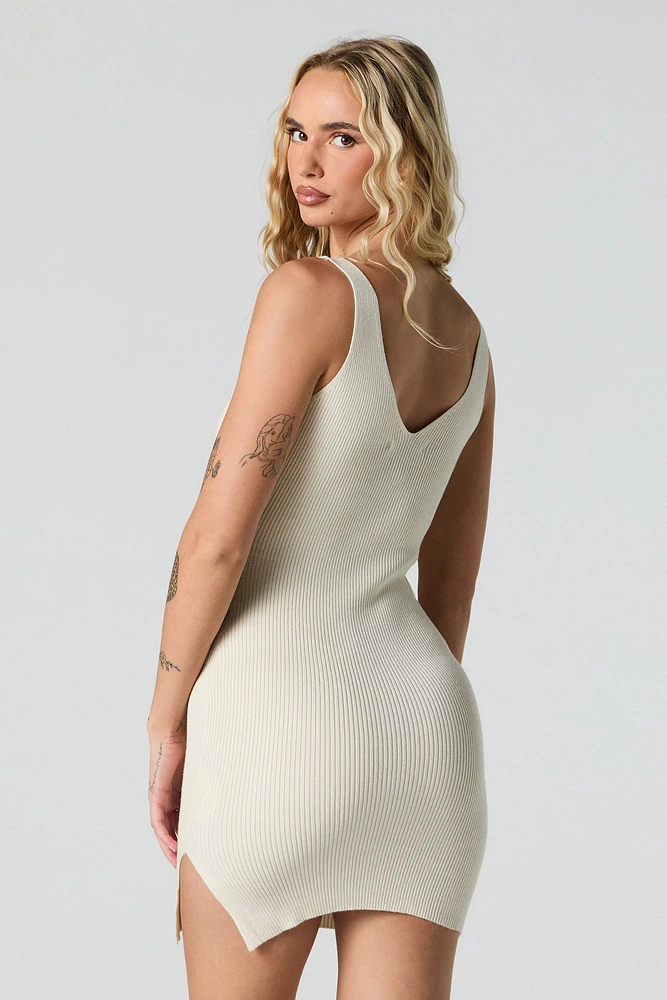 Minirobe-chandail Bodycon à col en V