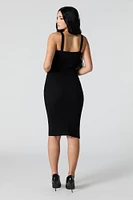 Minirobe-chandail Bodycon en tricot côtelé