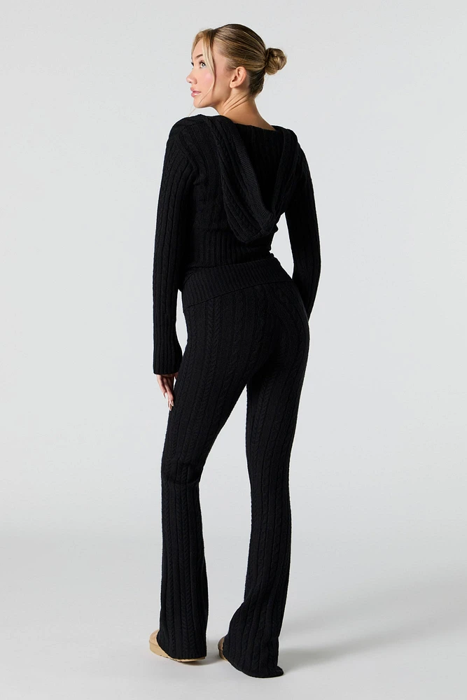 Cable Knit Wide Leg Pant