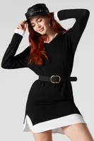 Collared Sweater Mini Dress