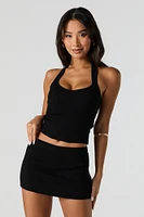 Ribbed Knit Mini Skort
