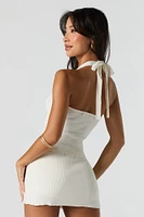 Minijupe-short en tricot côtel