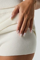 Minijupe-short en tricot côtel