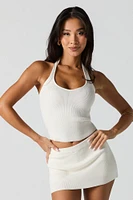 Minijupe-short en tricot côtel