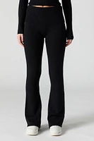 Foldover Waist Flare Knit Pant