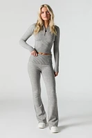 Knit Quarter Zip Turtleneck Sweater