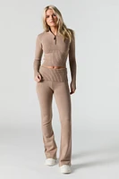 Knit Quarter Zip Turtleneck Sweater