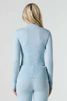 Knit Quarter Zip Turtleneck Sweater