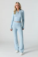 Knit Quarter Zip Turtleneck Sweater