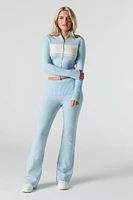 Knit Zip-Up Turtleneck Sweater
