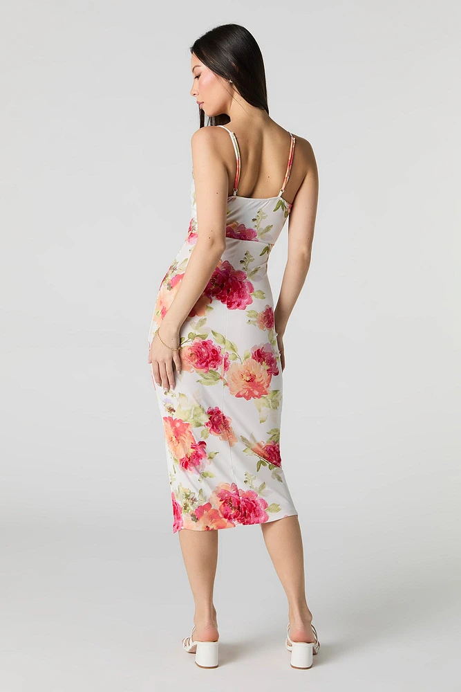 Robe midi asymétrique à surplis