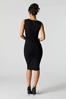 Square Neck Bodycon Midi Dress