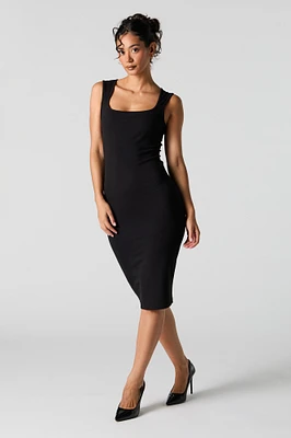 Square Neck Bodycon Midi Dress