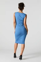 Square Neck Bodycon Midi Dress