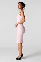 Square Neck Bodycon Midi Dress