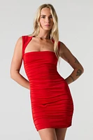 Ruched Halter Mini Dress