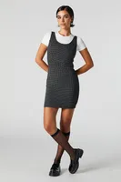Checkered Scoop Neck Mini Dress