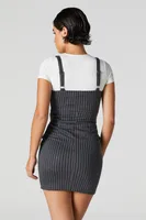 Pinstriped Scoop Neck Mini Dress