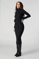 Turtleneck Long Sleeve Bodycon Sweater Dress