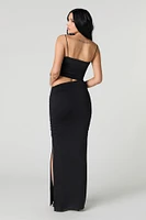 Robe maxi profilée avec découpes