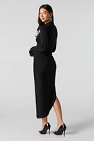 Asymmetrical Bodycon Long Sleeve Midi Dress