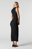 Textured Sleeveless Bodycon Maxi Dress