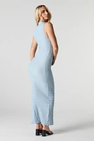 Textured Sleeveless Bodycon Maxi Dress