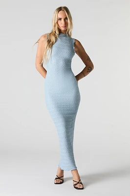 Robe maxi Bodycon texturée sans manche