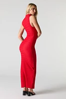 Textured Sleeveless Bodycon Maxi Dress