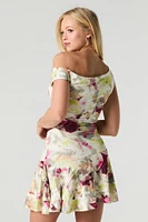 Off Shoulder Ruffle Mini Dress