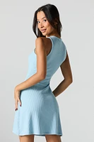 Ribbed A Line Mini Dress