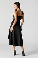 Ruffle Asymmetrical Midi Dress
