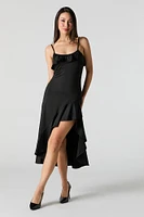 Ruffle Asymmetrical Midi Dress